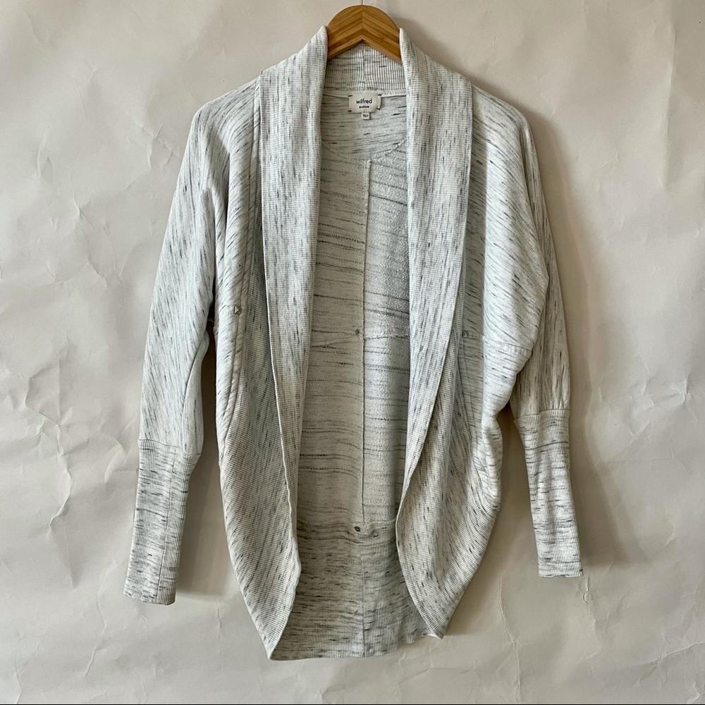 Wilfred Aritzia Diderot Cocoon Sweatshirt Cardigan Heather Gray Cream M